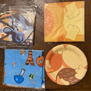 Bluey Party Tableware Set - table decor, tablecloth, plates, napkins